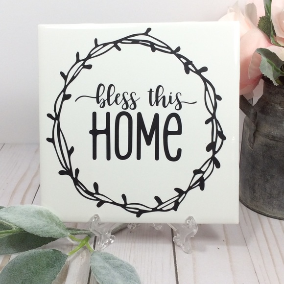 Bless This Home Decorative Tile Sign - Picture 4 of 5